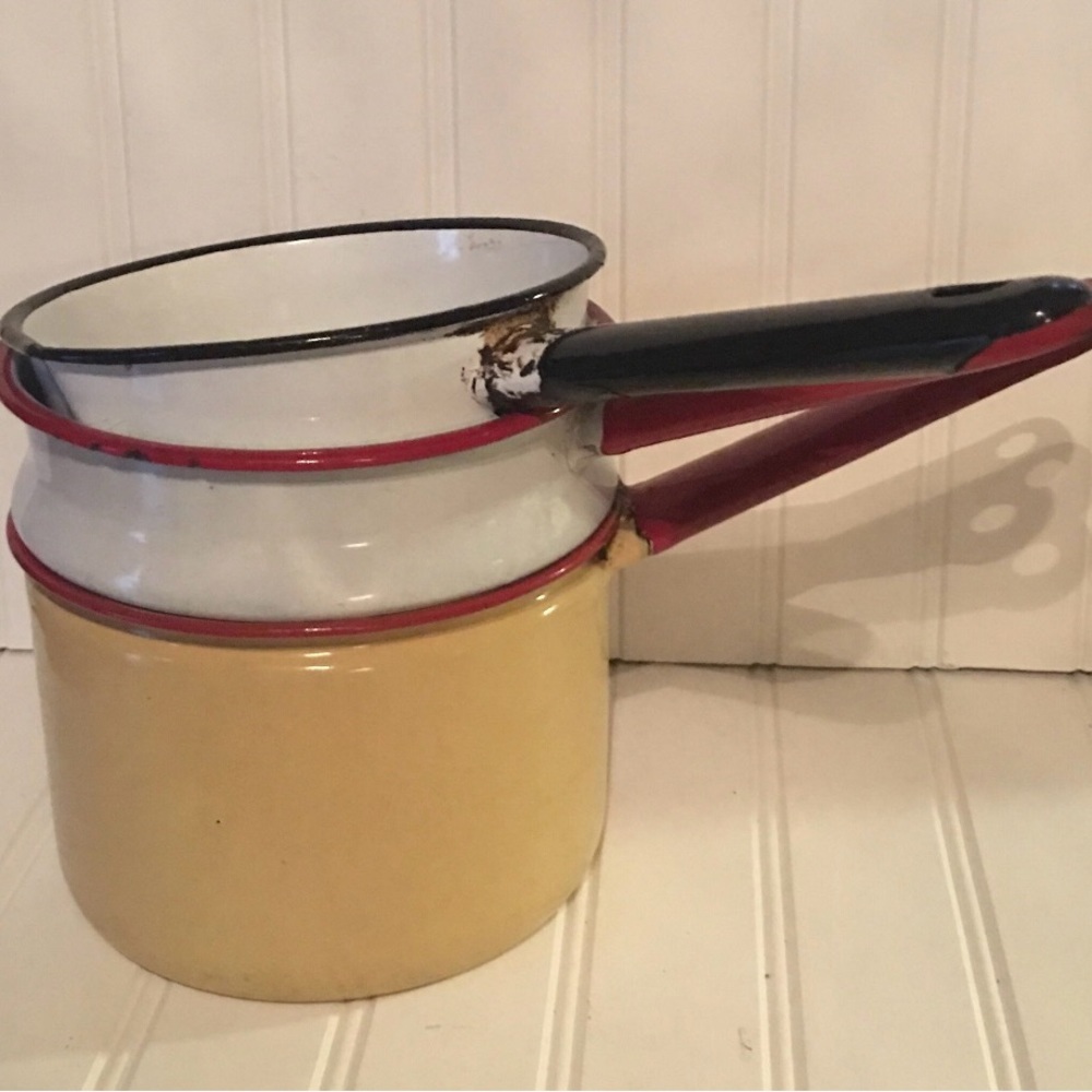 Enamel Pans from Poland Set of 3